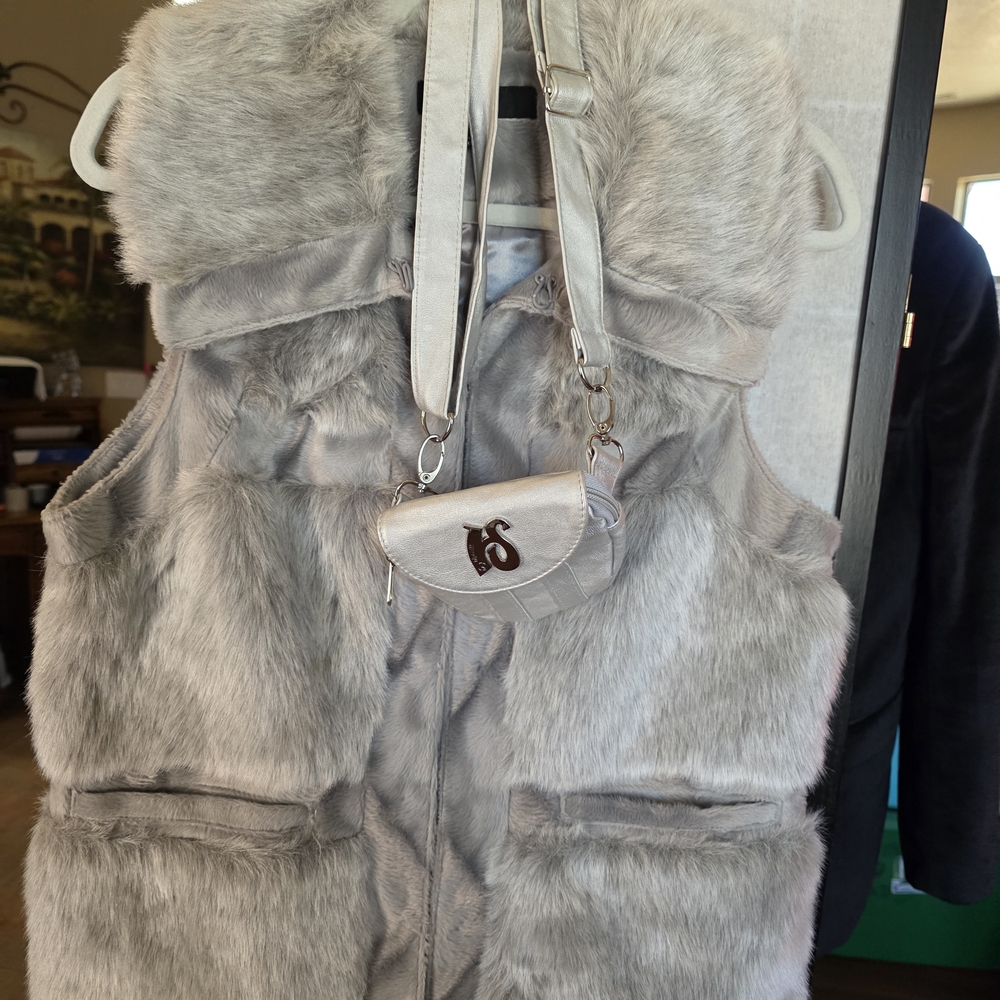 Y2K Faux Fur Vest with Mini Bag